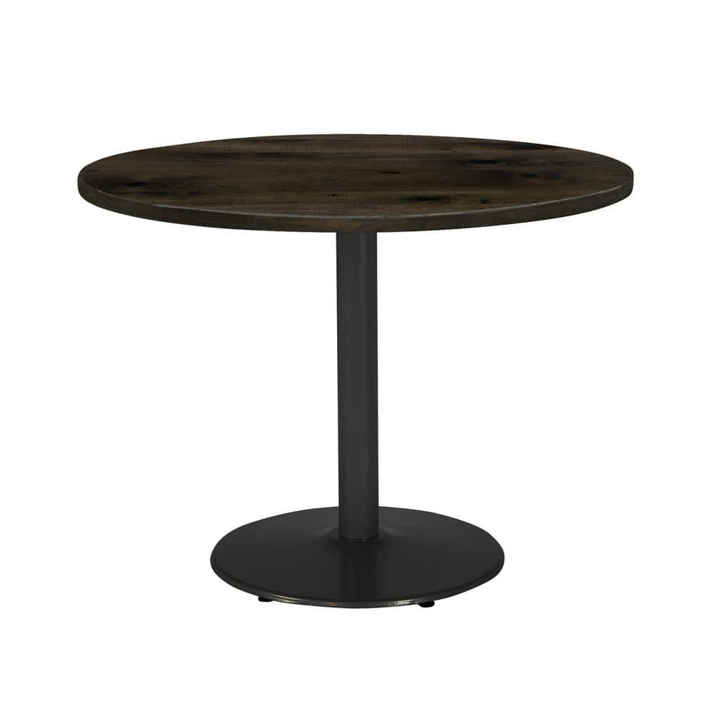 Urban Loft 36 in. Round Barnwood Solid Wood Dining Table with Round Black  Steel Frame (Seats 4) T36RD-B1922BK-LFT-BN - The Home Depot