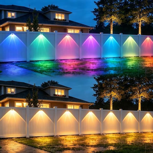 RGBIC Pro 16-Light 100 ft. Outdoor Plug-in Integrated LED Puck String-Light, Dual Head Fence Light w/ Remote/App Control