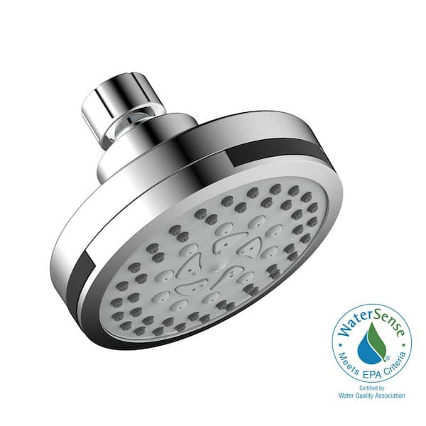 Design House Eastport II 5-Spray Patterns 3.86 in. H Wall Mount Fixed Shower Head in Polished Chrome