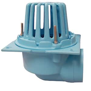 3 in. No Hub CO.D.e Blue Cast Iron Roof Drain with Side Outlet