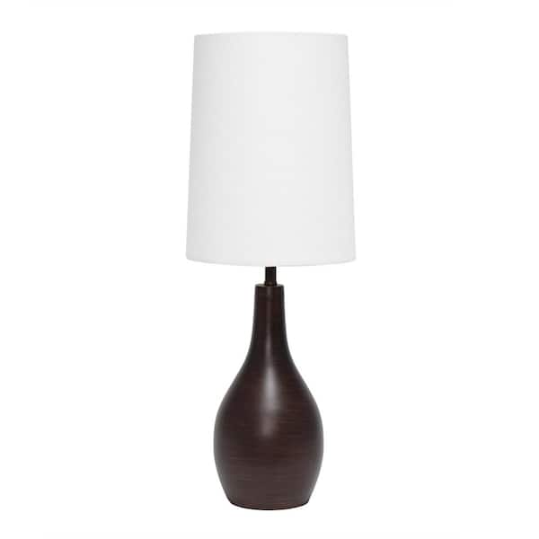 Simple Designs 19.5 in. 1-Light Tear Drop Table Lamp, Restoration Bronze