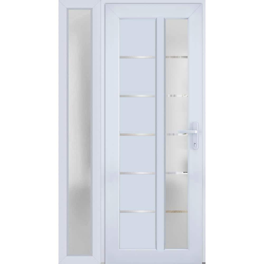 8088 50 in. W. x 80 in. Left-hand/Inswing Frosted Glass White Silk Metal-Plastic Steel Prehung Front Door with Hardware price history on PriceWatchPro