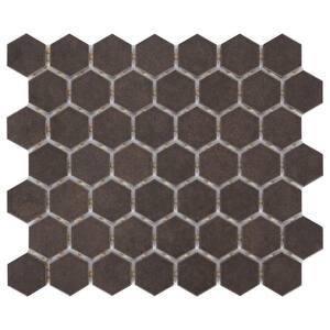 LuxeCraft Obsidian Black 4 in. x 4 in. Glazed Ceramic Mosaic Sample Tile