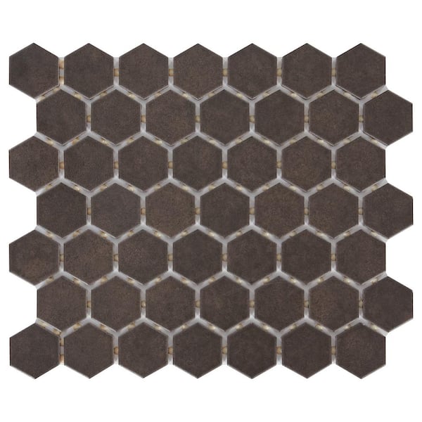 Daltile LuxeCraft Obsidian Black 10 in. x 12 in. Glazed Ceramic Hexagon Mosaic Tile (9.72 sq. ft./Case)