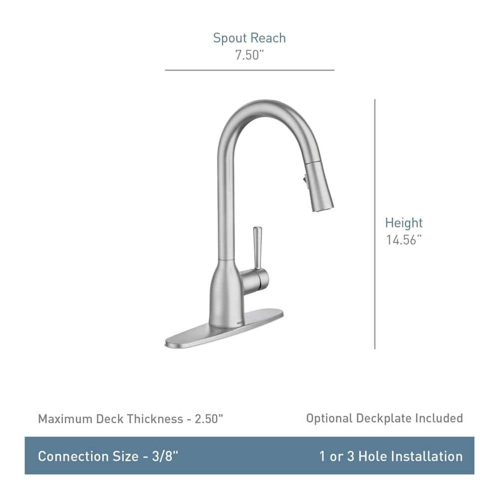 Chrome High Arc Single Handle Kitchen Faucet with Pull-Down Spray