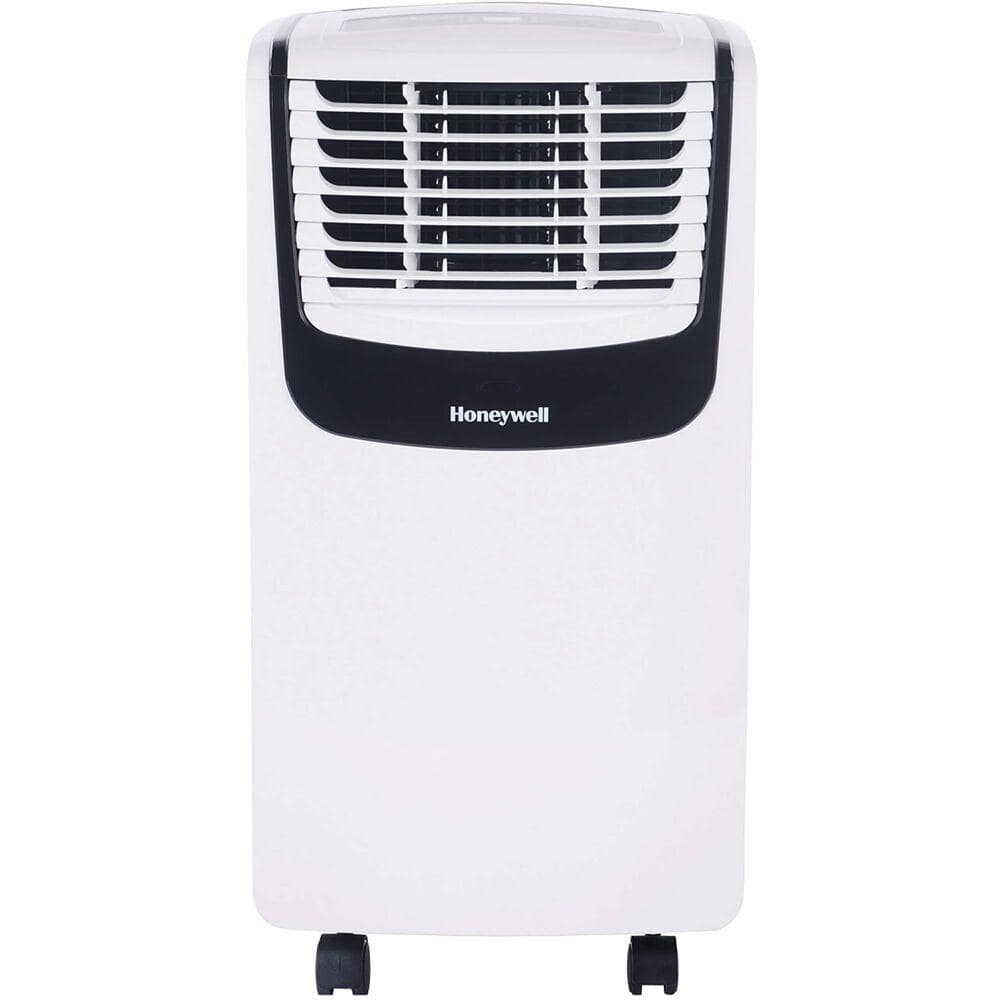 White and Black Portable Air Conditioner with Remote, 9100 BTU