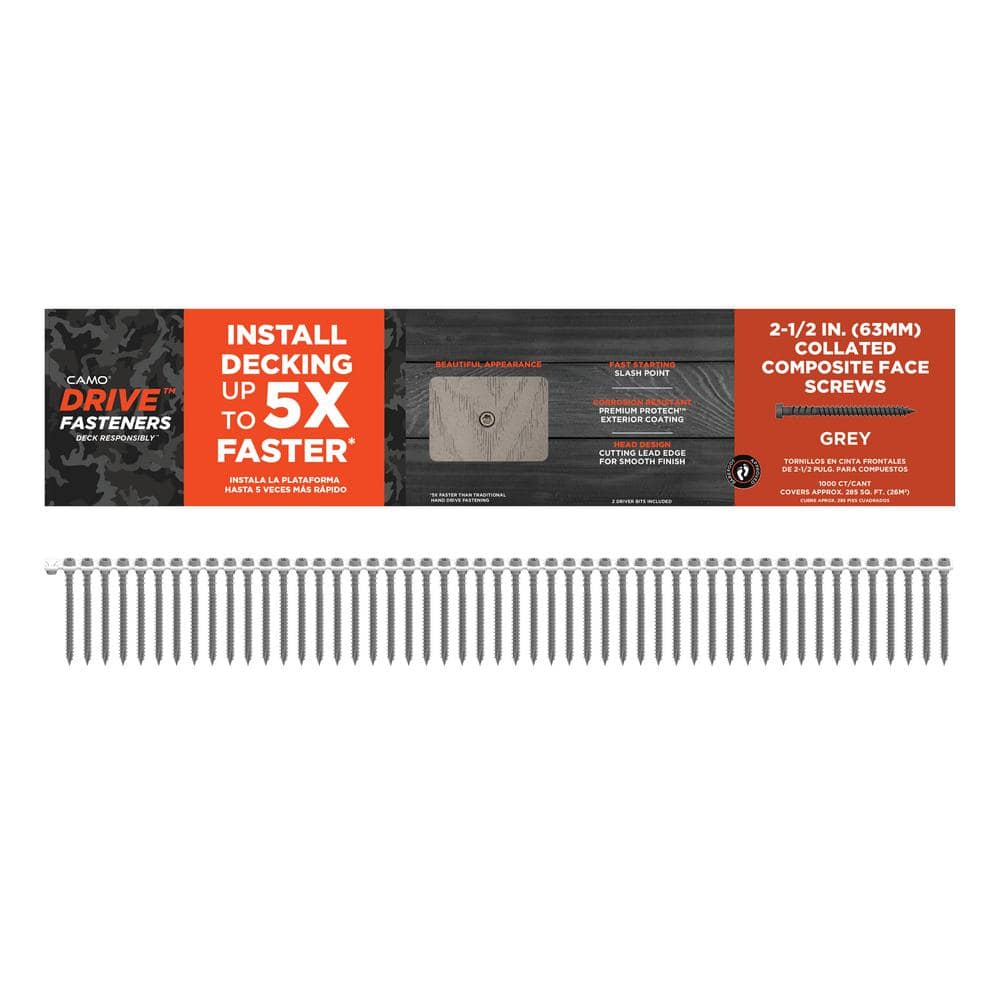 CAMO 10 x 21/2 in. Grey Star FlatHead Drive Collated Composite Deck