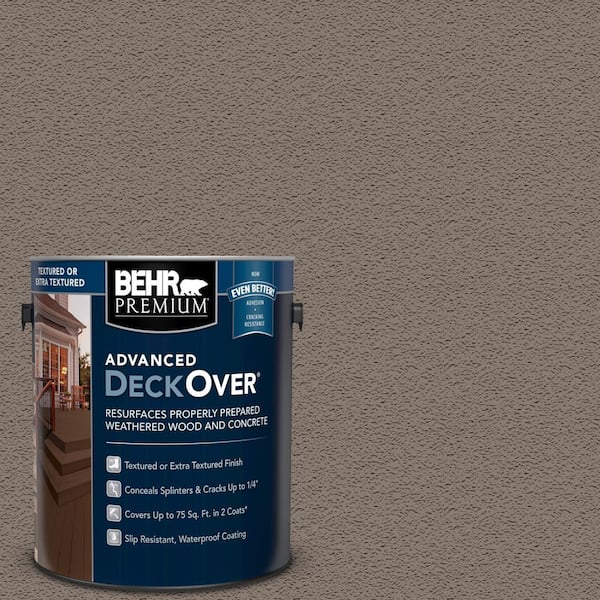 BEHR Premium Advanced DeckOver 1 gal. #SC-159 Boot Hill Grey Textured Solid Color Exterior Wood and Concrete Coating