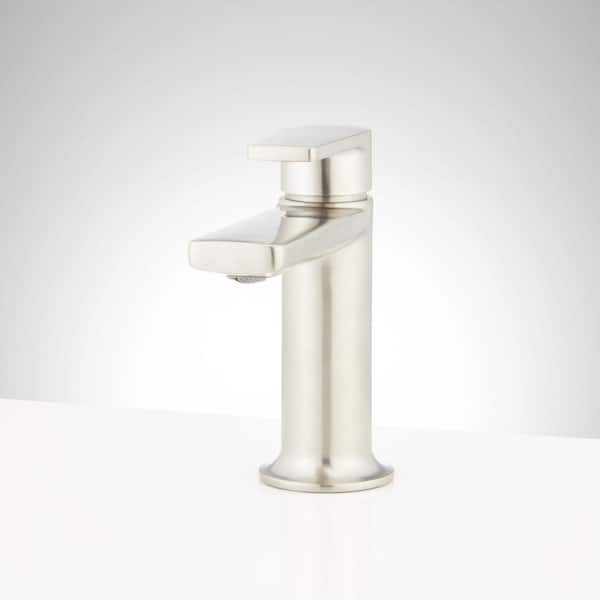 SIGNATURE HARDWARE Berwyn Single Handle Bathroom Faucet with Drain Kit Included in Brushed Nickel
