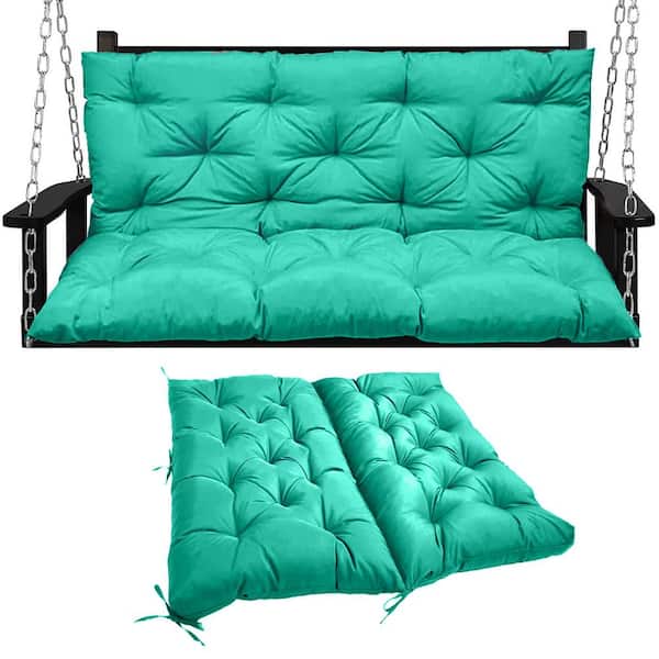 Unbranded 71 x 40 in. 3-Seater Replacement Outdoor Swing Cushions with Back Support, Waterproof Bench Cushion(Hawaii)
