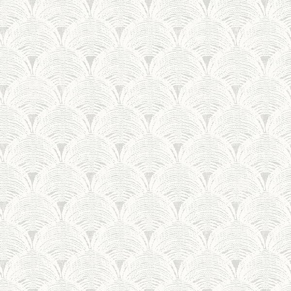 Chesapeake Santiago Grey Scalloped Paper Strippable Roll (Covers 56.4 sq. ft.)