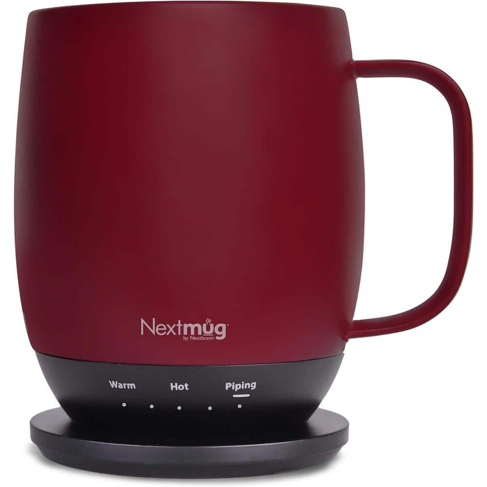 14 oz. Red Stainless Steel Ceramic Self Heating Mug Latte Cups