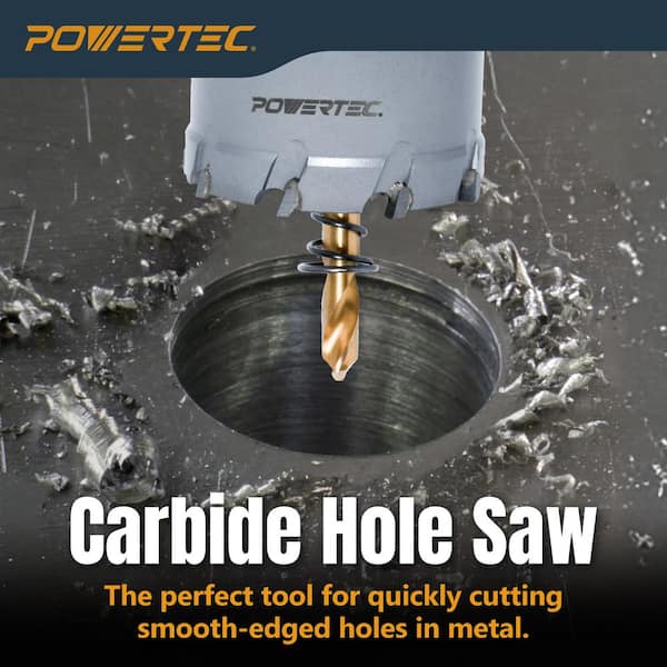 2 in. Carbide Hole Saw : Tungsten Carbide Tipped Hole Cutter Set with Titanium-Plated Pilot Drill Bit (2-Set)