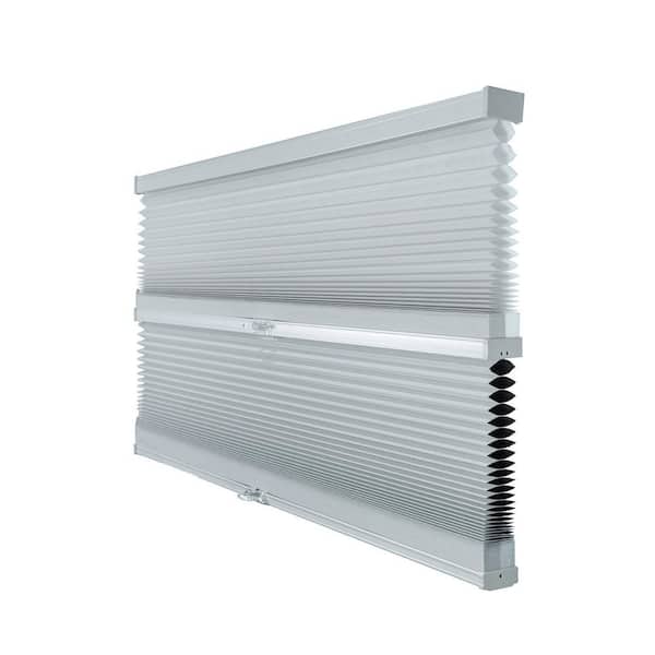 Cut-to-Size Light Grey Cordless Day N Night Privacy Blackout Polyester Cellular Shade 23 in. W x 72 in. L