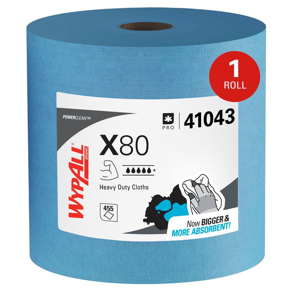 WYPALL PowerClean X80 Heavy Duty Cloths, Jumbo Roll, Extended Use