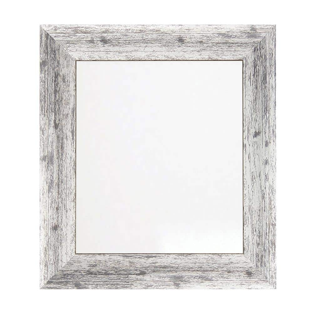 22.5 in. W x 27 in. H Weathered Timber Inspired Rustic White and Gray Sloped Framed Wall Mirror -  BrandtWorks, 147TNS2