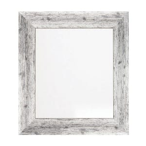 22.5 in. W x 27 in. H Weathered Timber Inspired Rustic White and Gray Sloped Framed Wall Mirror