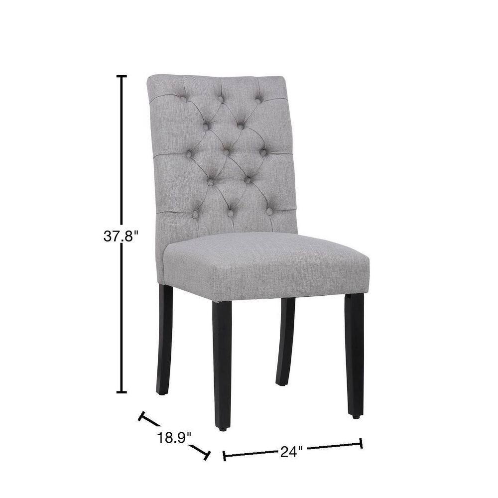 High Parsons Linen Upholstered Side Chair in Gray