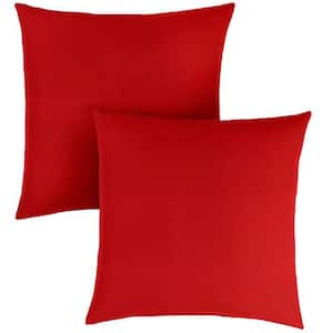 Sunbrella Canvas Jockey Red Outdoor Knife Edge Throw Pillows (2-Pack)