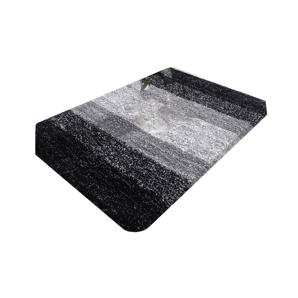 "36""x24"" Black Stripe Microfiber Rectangular Shaggy Bath Rugs" price history on PriceWatchPro