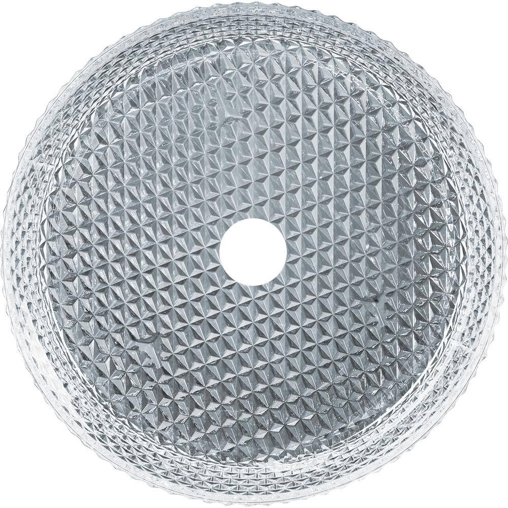 Clear Tempered Glass 16" Circular Bathroom Vessel Sink