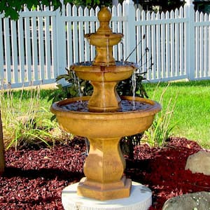 40 in. 3-Tier Tropical Outdoor Water Fountain