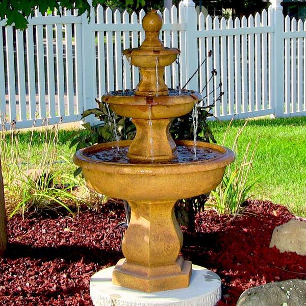 Water Fountain Playful Rustic Look Resin Metal Bird Outdoor Garden Yard  Decor | eBay