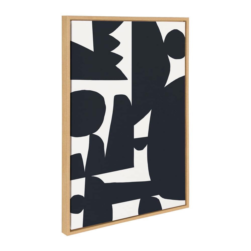 Quiet Jungle Abstract Canvas Print in Natural Frame