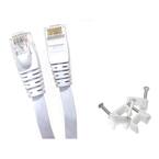 100 ft. Flat Cat6 RJ45 UTP Ethernet Networking Cable with 20 Cable Clips