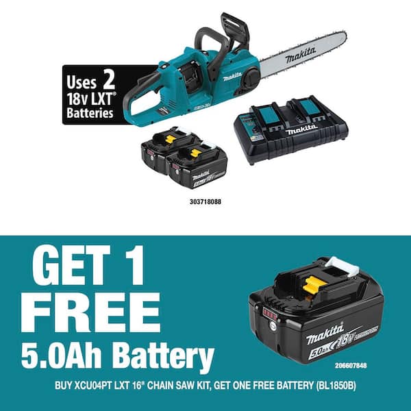 LXT 16 in. 18V X2 (36V) Lithium-Ion Brushless Battery Chainsaw Kit (5.0Ah) w/ 18V LXT High Capacity Battery Pack 5.0Ah
