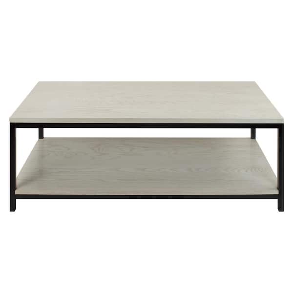American Trails Studio White Washed Solid Red Oak Top/Shelf Coffee Table