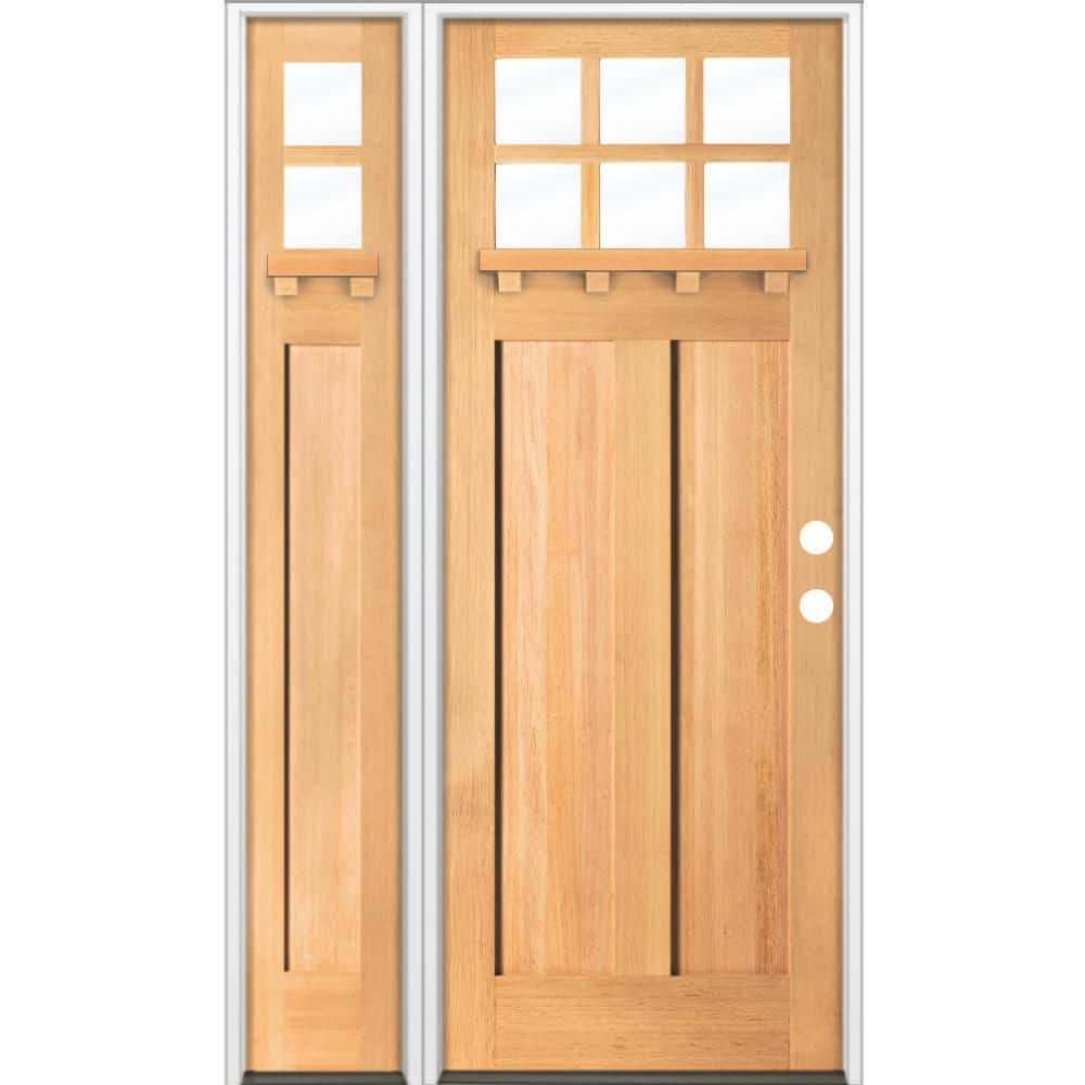 50 in. x 96 in. 6-Lite Craftsman Left Hand Clear Stain Hemlock Prehung Front Door Left Sidelite price history on PriceWatchPro