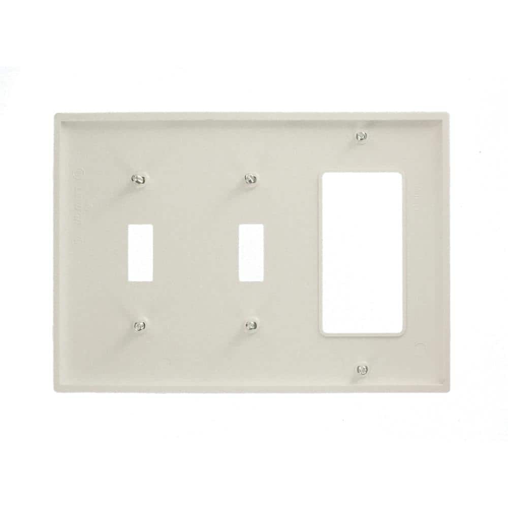 White 3-Gang 2-Toggle 1-Decora Thermoplastic Wallplate