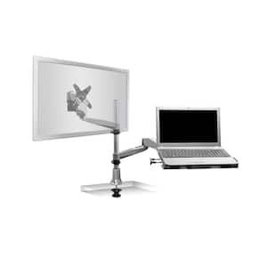 Laptop and Monitor Desk Mount with Height Adjustable Pole