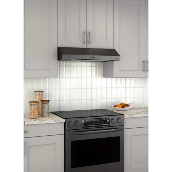 Glacier Deluxe BCDF1 30 in. 375 Max Blower CFM Convertible Under-Cabinet Range Hood with Light in Black Stainless