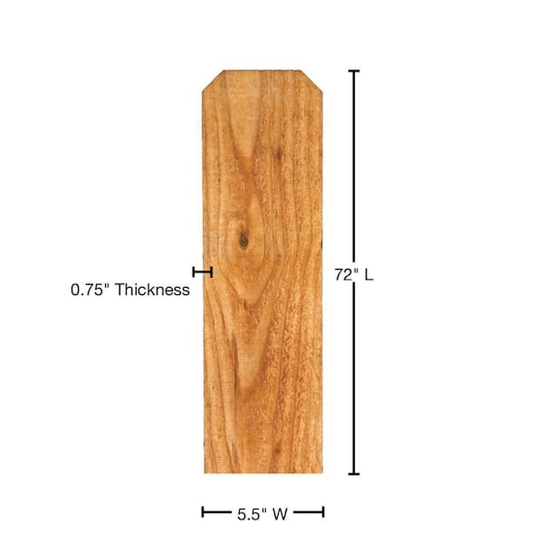 1-in x 6-in x 6-ft Whitewood Dog Ear Fence Picket