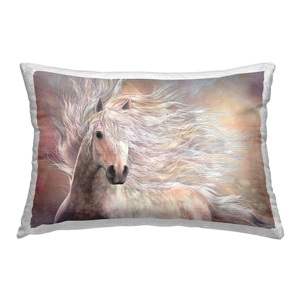 Stupell Industries Windblown Cielo Horse Multi-Color Rectangular Outdoor Throw Pillow