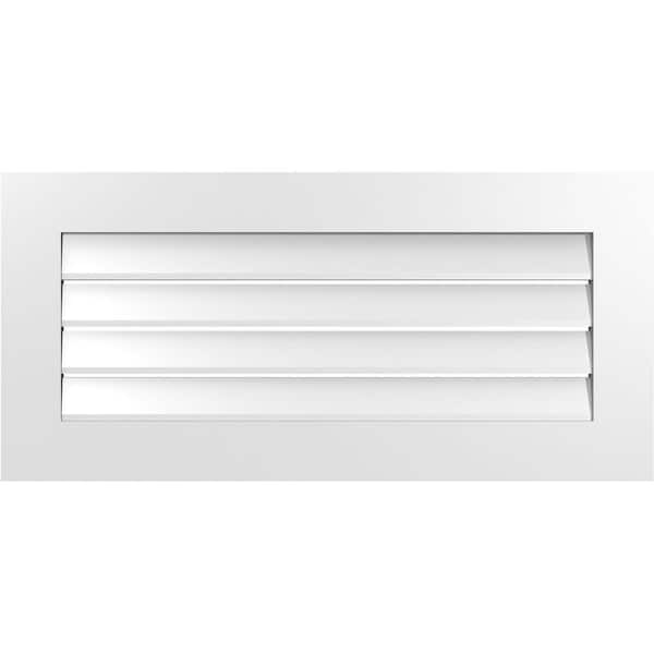 Ekena Millwork 38" x 18" Vertical Surface Mount PVC Gable Vent: Functional with Standard Frame