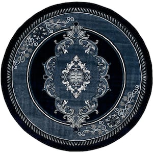 Bristol Fallon Navy 7 ft. 10 in. x 7 ft. 10 in. Round Rug