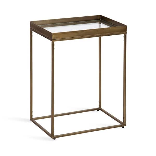 Lonsdale 18 in. Gold Rectangle Metal End Table