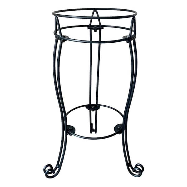 19.5 in. Black Metal Bird Bath Stand, Outdoor Gazing Ball Stand for 10 in. or 12 in. Garden Gazing Globes