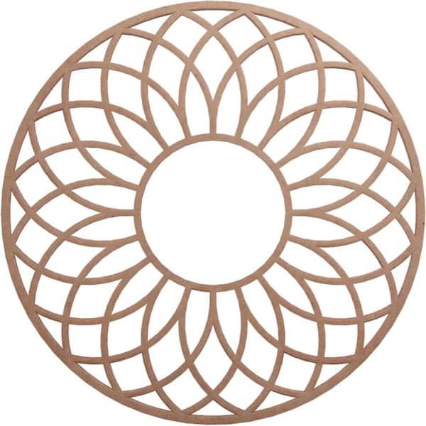 Ekena Millwork 24 in. x 24 in. x 1/4 in. Cannes Wood Fretwork Pierced Ceiling Medallion, Wood (Paint Grade)