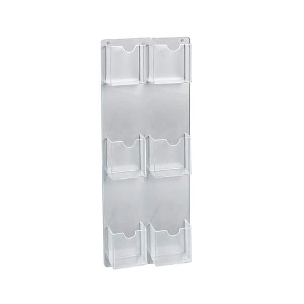6-Pocket Vertical Trifold Wall Mount Brochure Holder (2-Pack)