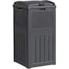 Tozey 33 Gal. Outdoor Plastic Trash Can, Waterproof Deck Box, Gray PSB23-0395-GY
