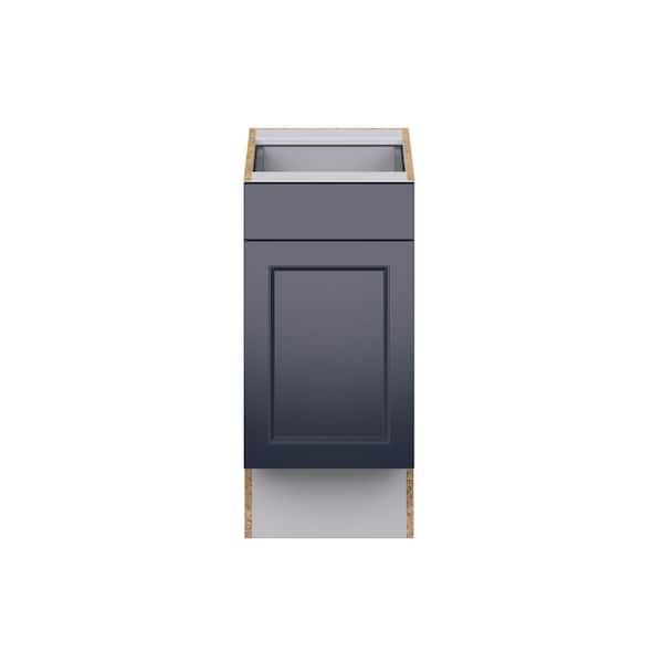 J Collection Devon Painted Blue Recessed Assembled 15 in.W x 32.5 in.H x 23.75 in.D Accessible ADA 1 Drawer Base Kitchen Cabinet