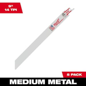 9 in. 14 TPI Medium Metal Cutting SAWZALL Reciprocating Saw Blades (5-Pack)
