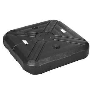 375 lb. Water or 430 lb. Sand Filled HDPE Cantilever Patio Umbrella Base with Wheels in Black