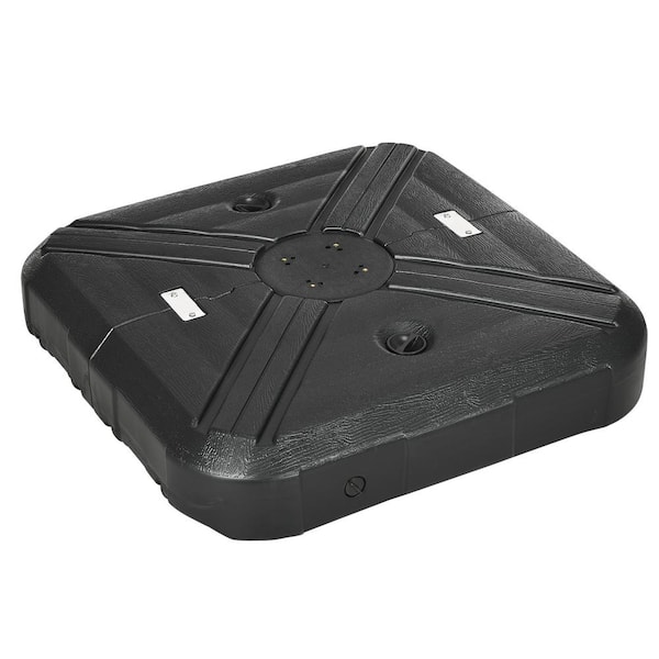 ITOPFOX 375 lb. Water or 430 lb. Sand Filled HDPE Cantilever Patio Umbrella Base with Wheels in Black