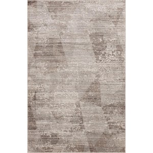 Anderson Cream 3 ft. 11 in. x 6 ft. Modern Contemporary Abstract Striped Area Rug