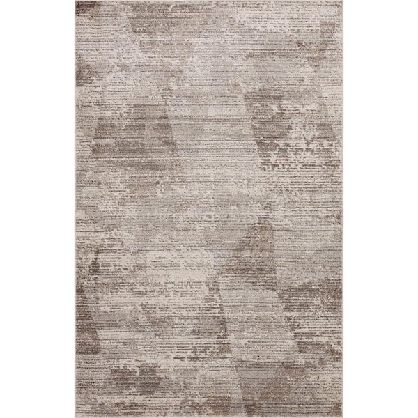 Anderson Cream 7 ft. 10 in. x 10 ft. Modern Contemporary Abstract Striped Area Rug